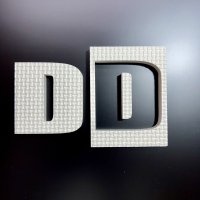 ジョイントマット素材の切り文字【D】（文字基本高さ70mm　厚み10mm） 