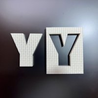 ジョイントマット素材の切り文字【Y】（文字基本高さ70mm　厚み10mm） 