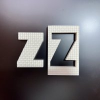 ジョイントマット素材の切り文字【Z】（文字基本高さ70mm　厚み10mm） 